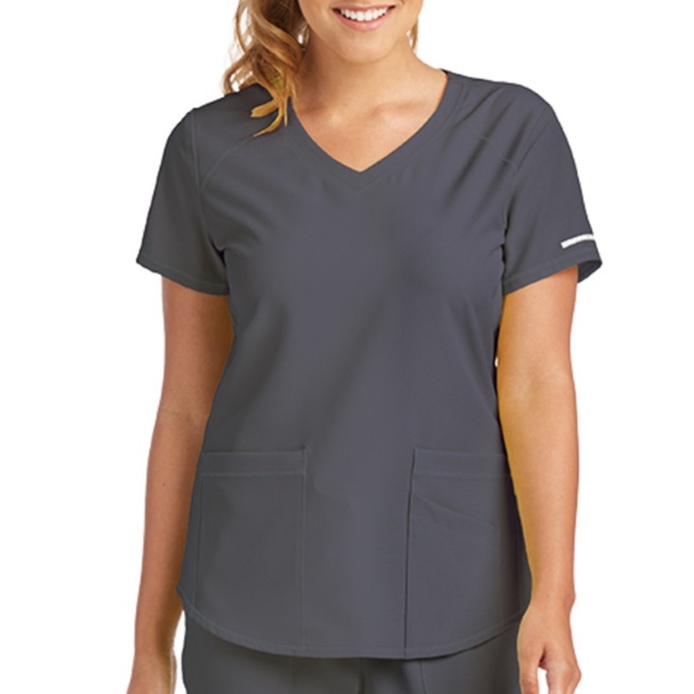 Women’s gray nursing scrub top